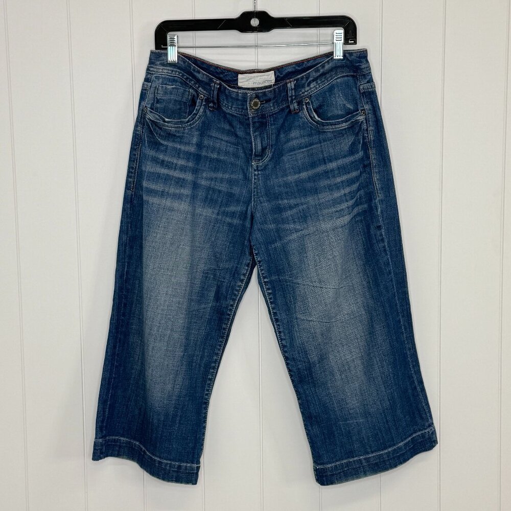 Maurices Taylor Capris Size 9/10 Wide Leg Mid Rise Pants Cropped Jeans Culottes